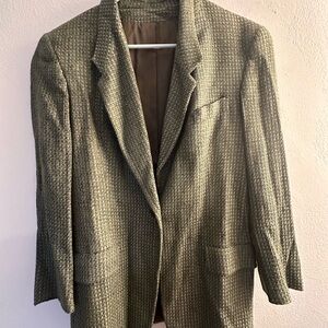 Green Houndstooth Blazer